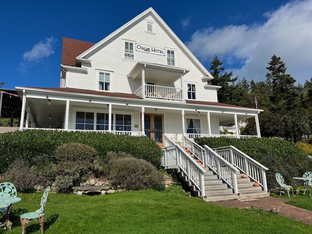 Exterior of the Orcas Hotel, one of the best Orcas Island Hotels for fall